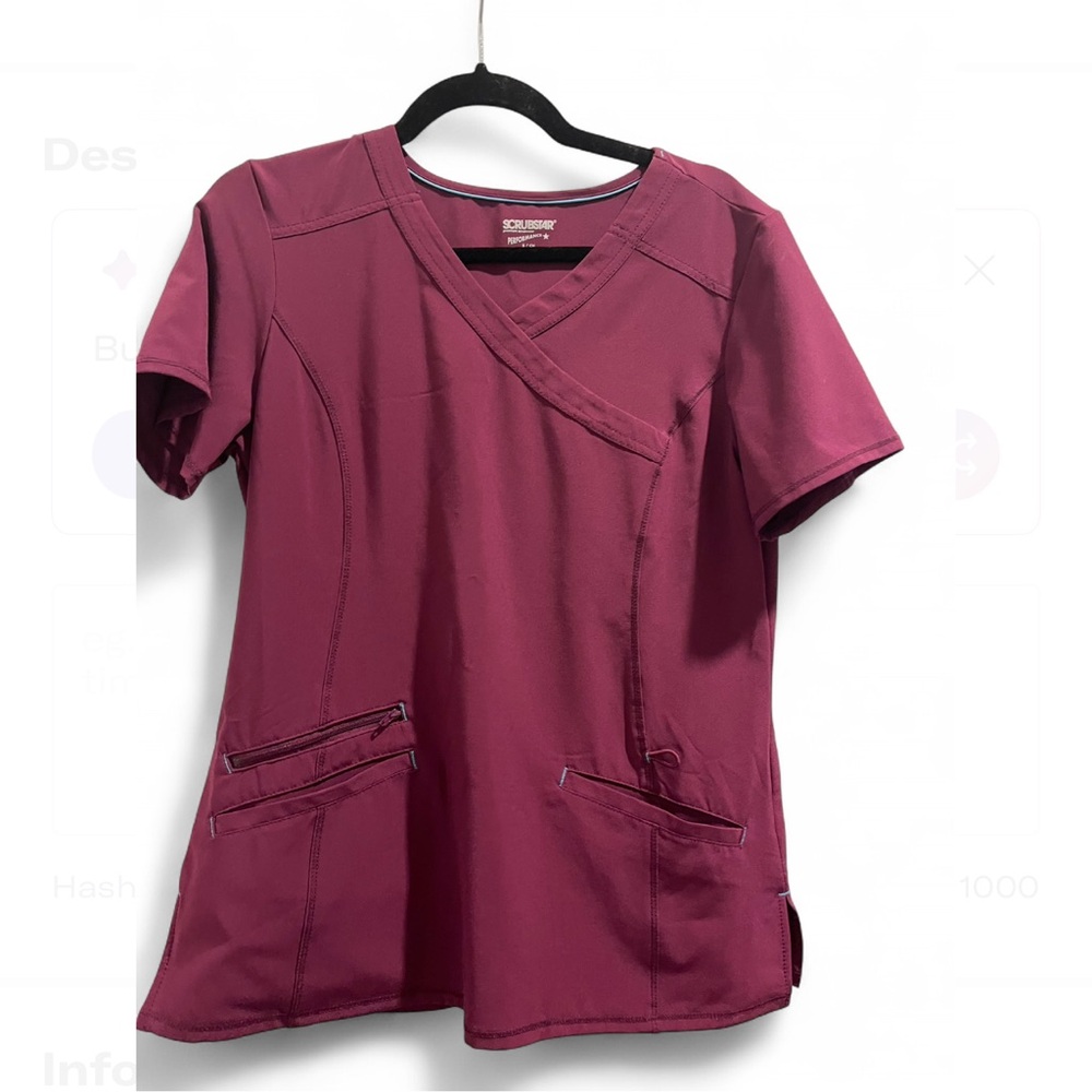 💉 Scrubstar Burgundy Scrub Top – Size ( S) 💉